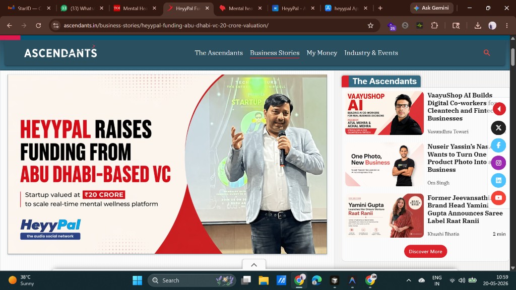 Ascendants coverage of HeyyPal funding